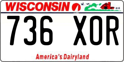 WI license plate 736XOR