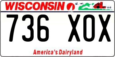 WI license plate 736XOX