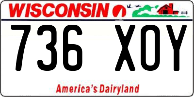 WI license plate 736XOY