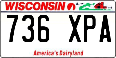 WI license plate 736XPA