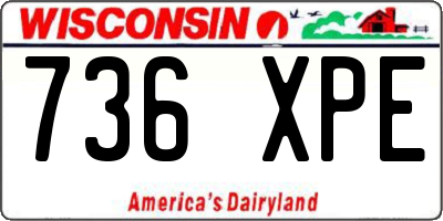 WI license plate 736XPE