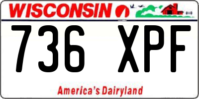 WI license plate 736XPF