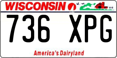 WI license plate 736XPG