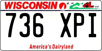 WI license plate 736XPI