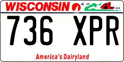 WI license plate 736XPR