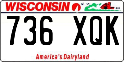 WI license plate 736XQK