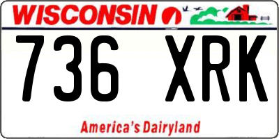 WI license plate 736XRK