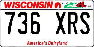 WI license plate 736XRS