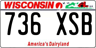 WI license plate 736XSB