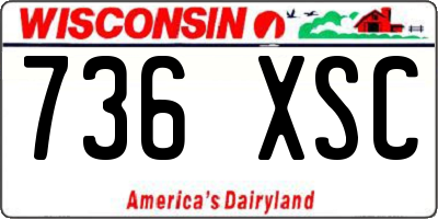 WI license plate 736XSC