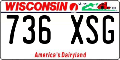 WI license plate 736XSG
