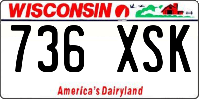 WI license plate 736XSK