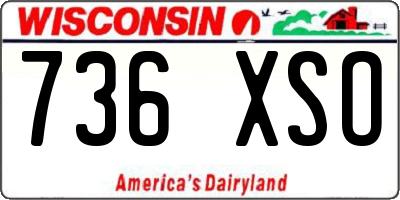 WI license plate 736XSO