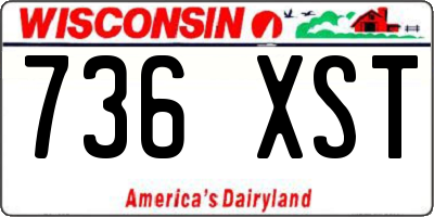 WI license plate 736XST