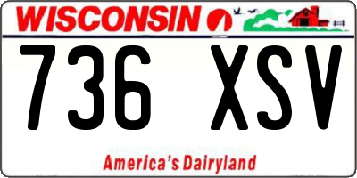 WI license plate 736XSV