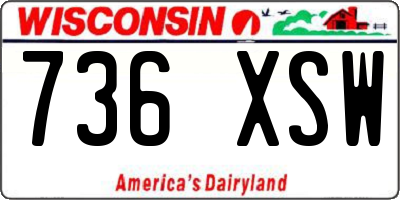 WI license plate 736XSW