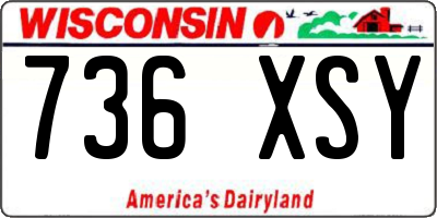 WI license plate 736XSY