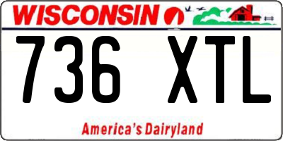 WI license plate 736XTL