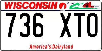 WI license plate 736XTO