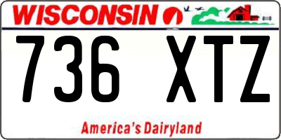 WI license plate 736XTZ