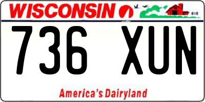WI license plate 736XUN