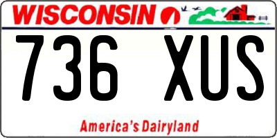 WI license plate 736XUS