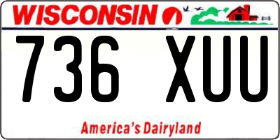 WI license plate 736XUU