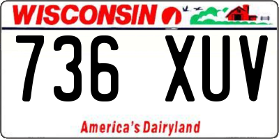WI license plate 736XUV
