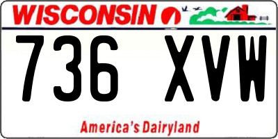 WI license plate 736XVW