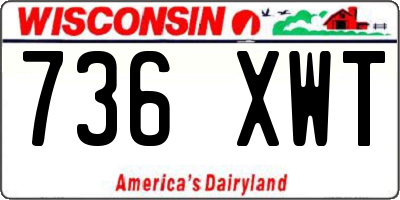 WI license plate 736XWT