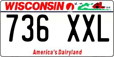 WI license plate 736XXL