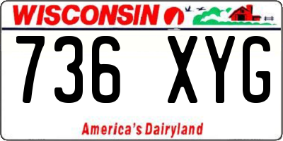 WI license plate 736XYG