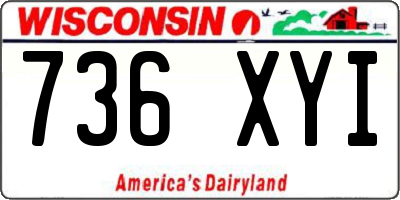 WI license plate 736XYI