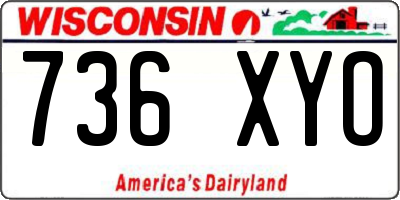 WI license plate 736XYO