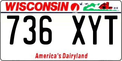 WI license plate 736XYT