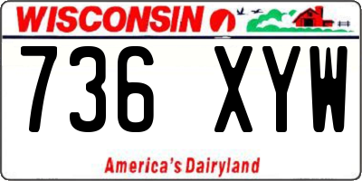 WI license plate 736XYW