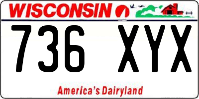 WI license plate 736XYX