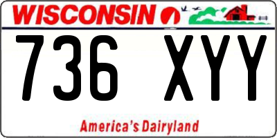 WI license plate 736XYY