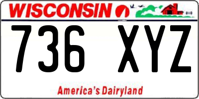 WI license plate 736XYZ