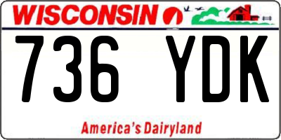 WI license plate 736YDK