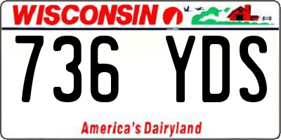WI license plate 736YDS