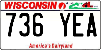 WI license plate 736YEA