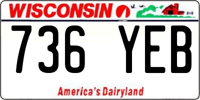 WI license plate 736YEB