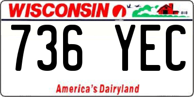 WI license plate 736YEC