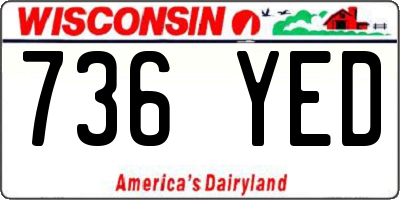WI license plate 736YED