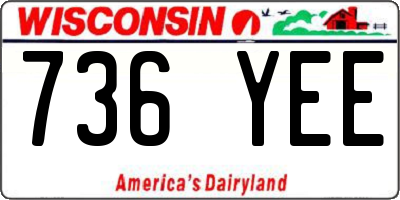 WI license plate 736YEE