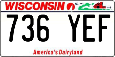 WI license plate 736YEF