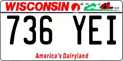 WI license plate 736YEI