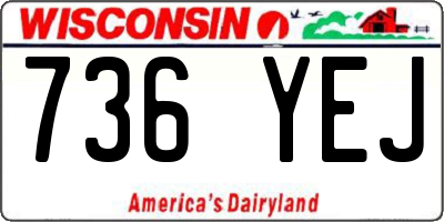 WI license plate 736YEJ