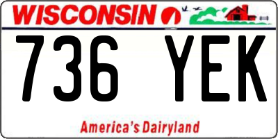 WI license plate 736YEK